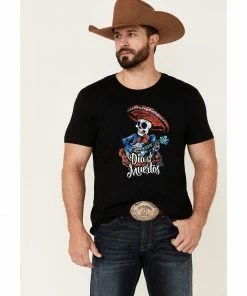 Moonshine Spirit Men's Dia De Las Muertos Graphic Short Sleeve T-Shirt 