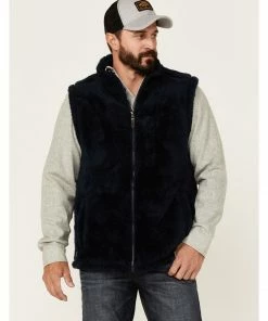 Moonshine Spirit Men's Kern Valley Faux Fur Zip-Front Fleece Vest  Navy