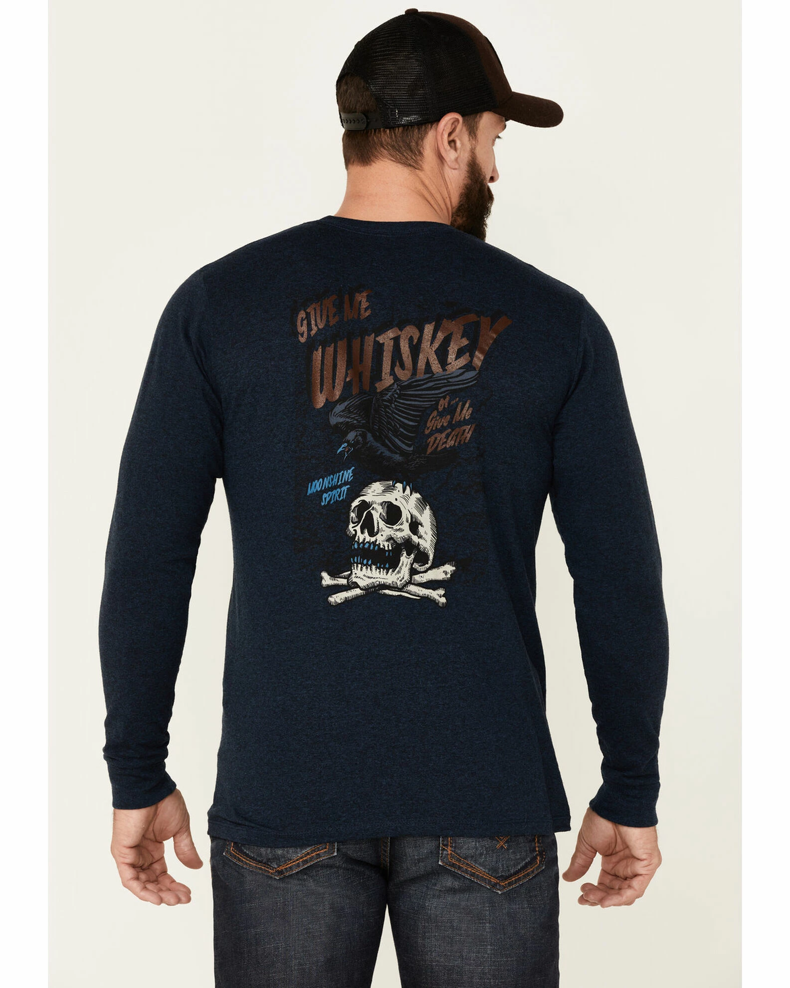 Moonshine Spirit Men's Give Me Whiskey Graphic Long Sleeve T-Shirt 4 Moonshine Spirit Men's Give Me Whiskey Graphic Long Sleeve T-Shirt - Image 4