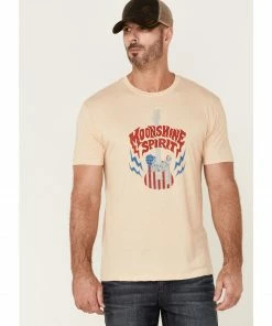 Moonshine Spirit Men's Guitar USA Graphic Short Sleeve T-Shirt 