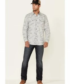 Moonshine Spirit Moonshine Men's Classy Malange Print Long Sleeve Snap Western Shirt Grey 8 Moonshine Spirit Moonshine Men's Classy Malange Print Long Sleeve Snap Western Shirt Grey -Moonshine Spirit Shop 2000348170 020 P3