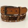 Moonshine Spirit Men's Hair-On Diamond Studded Western Belt
