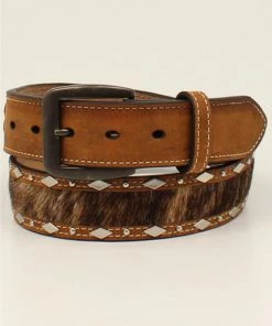 Moonshine Spirit Men's Hair-On Diamond Studded Western Belt