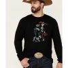 Moonshine Spirit Men's Dog Bones Graphic Long Sleeve T-Shirt - Black 