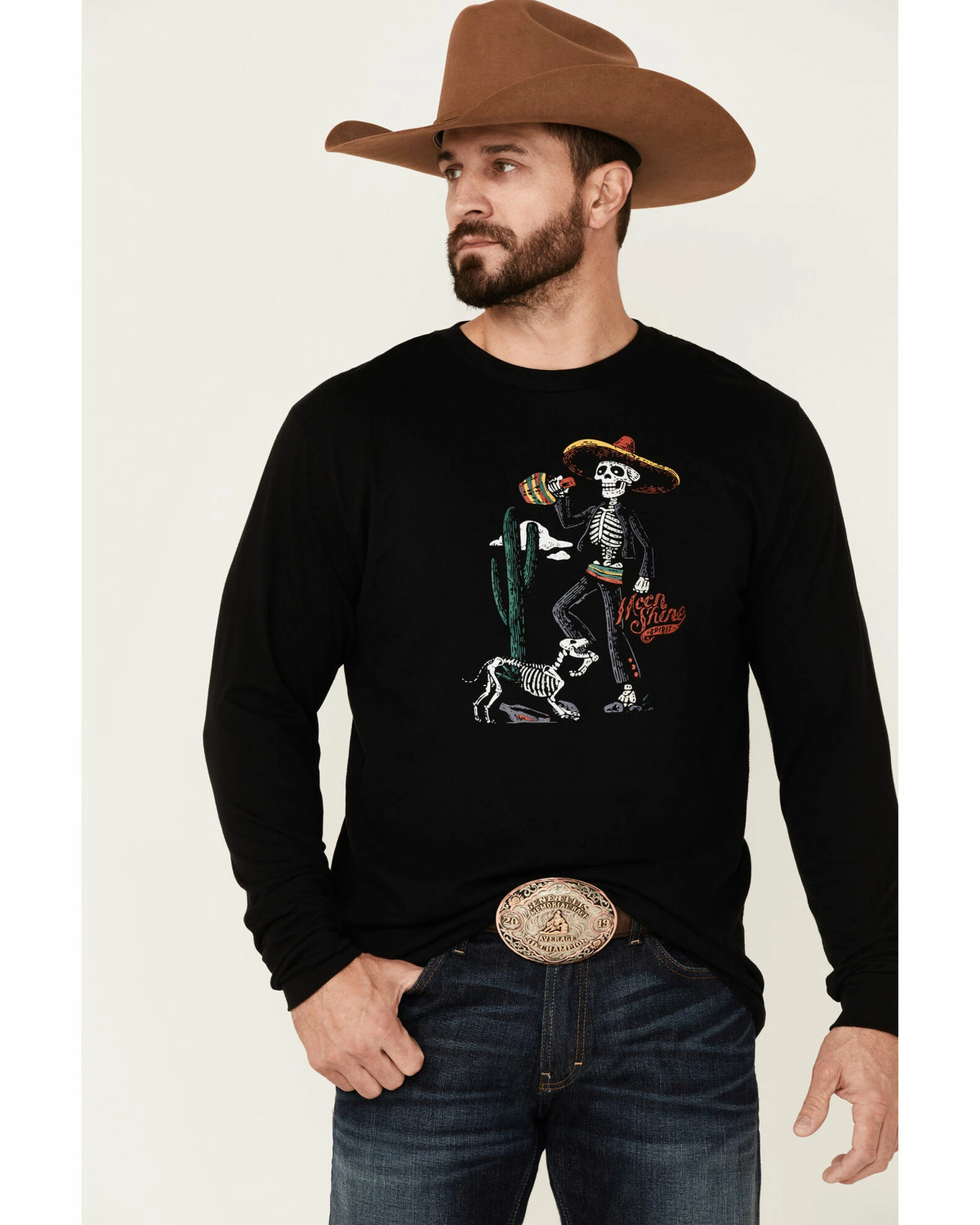 Moonshine Spirit Men's Dog Bones Graphic Long Sleeve T-Shirt - Black 1 Moonshine Spirit Men's Dog Bones Graphic Long Sleeve T-Shirt - Black