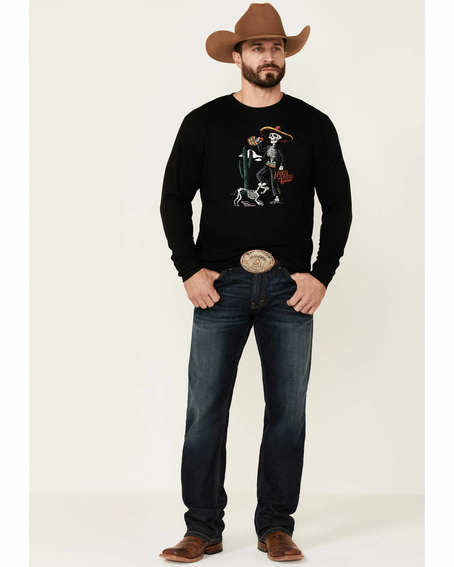 Moonshine Spirit Men's Dog Bones Graphic Long Sleeve T-Shirt - Black 2 Moonshine Spirit Men's Dog Bones Graphic Long Sleeve T-Shirt - Black - Image 2