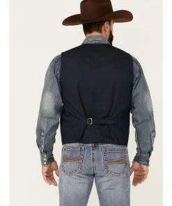 Moonshine Spirit Men's Saloon Textured Solid Button-Down Western Vest Black 8 Moonshine Spirit Men's Saloon Textured Solid Button-Down Western Vest Black -Moonshine Spirit Shop 2000351710 001 P4