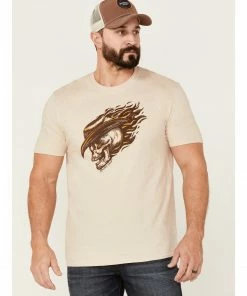 Moonshine Spirit Men's Flame Skull Graphic Short Sleeve T-Shirt 