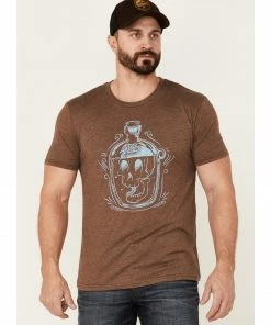 Moonshine Spirit Men's Heather Brown Jug Head Graphic Short Sleeve T-Shirt 
