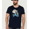Moonshine Spirit Men's Mas Cerveza Graphic Short Sleeve T-Shirt  Steel Blue