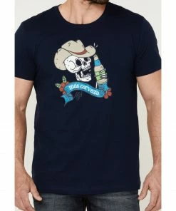 Moonshine Spirit Men's Mas Cerveza Graphic Short Sleeve T-Shirt  Steel Blue -Moonshine Spirit Shop 2000351781 461 P3