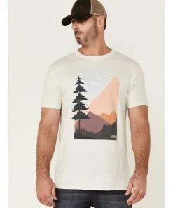 Moonshine Spirit Men's Cream Moon Forest Graphic Short Sleeve T-Shirt Â