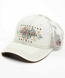 Moonshine Spirit Men's Beige Embroidered Eagle Mesh-Back Ball Cap Beige/khaki