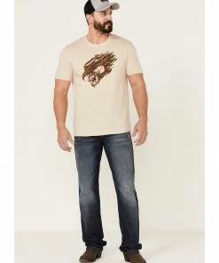 Moonshine Spirit Men's Wheelhouse Medium Dark Wash Stretch Slim Straight Jeans Dark Medium Wash