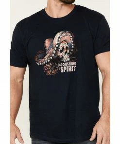 Moonshine Spirit Men's Navy Sugar Skull Graphic Short Sleeve T-Shirt  -Moonshine Spirit Shop 2000359247 410 P3
