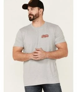 Moonshine Spirit Men's Grey Floral Snake Graphic Short Sleeve T-Shirt 