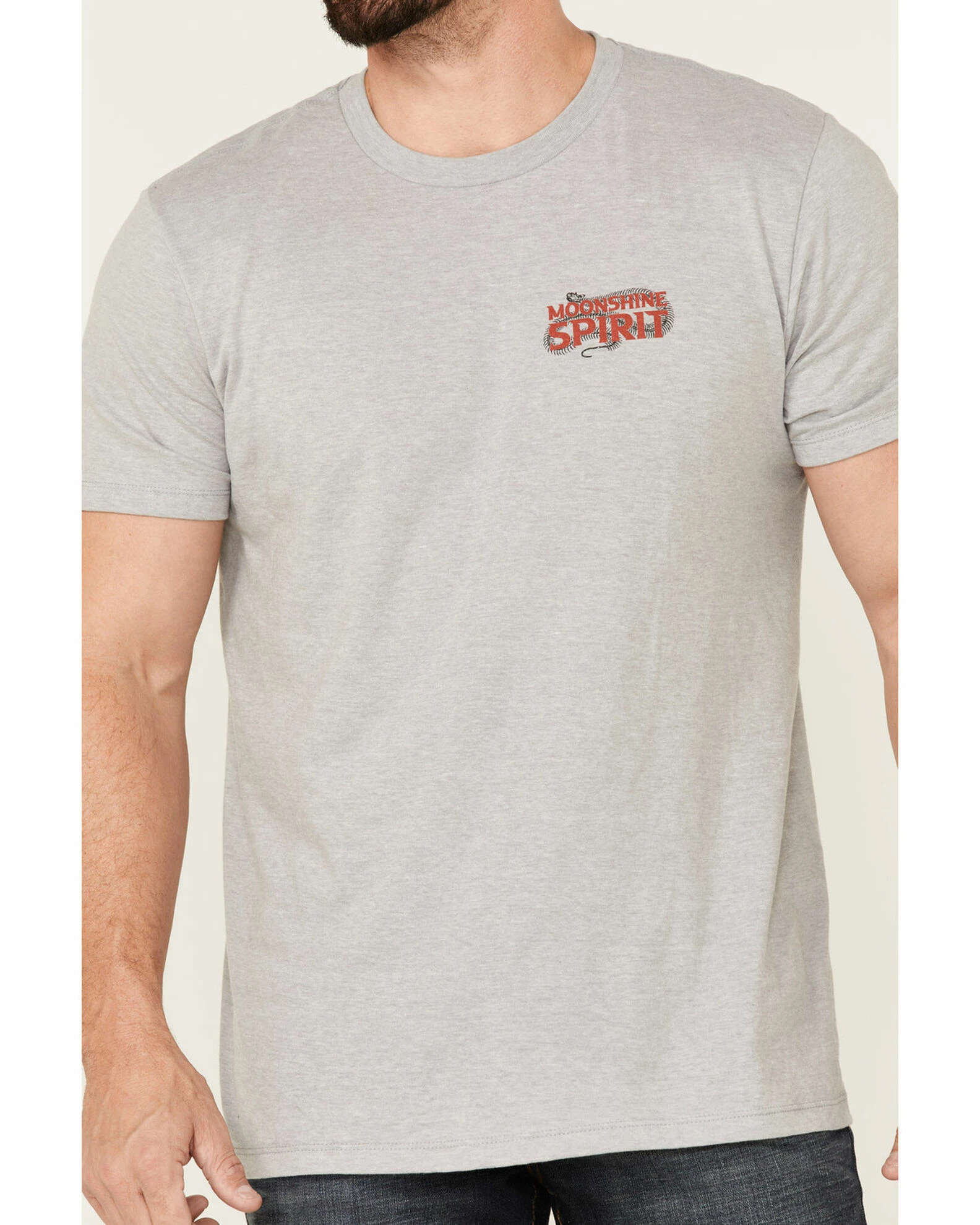 Moonshine Spirit Men's Grey Floral Snake Graphic Short Sleeve T-Shirt 3 Moonshine Spirit Men's Grey Floral Snake Graphic Short Sleeve T-Shirt - Image 3