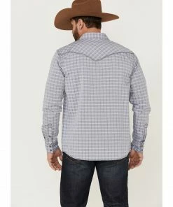 Moonshine Spirit Men's Jail Break Plaid Long Sleeve Snap Western Shirt  Navy -Moonshine Spirit Shop 2000359393 410 P4