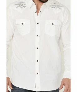 Moonshine Spirit Men's Relic Embroidered Southwestern Yoke Long Sleeve Snap Western Shirt  White -Moonshine Spirit Shop 2000359395 100 P3