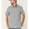 Moonshine Spirit Men's Santa Fe Dobby Plaid Short Sleeve Snap Western Shirt  Tan