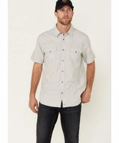 Moonshine Spirit Men's Haystack Solid Short Sleeve Snap Western Shirt  Grey