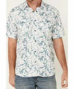 Moonshine Spirit Men's Vineyard Floral Print Short Sleeve Snap Western Shirt  White -Moonshine Spirit Shop 2000359558 100 P3