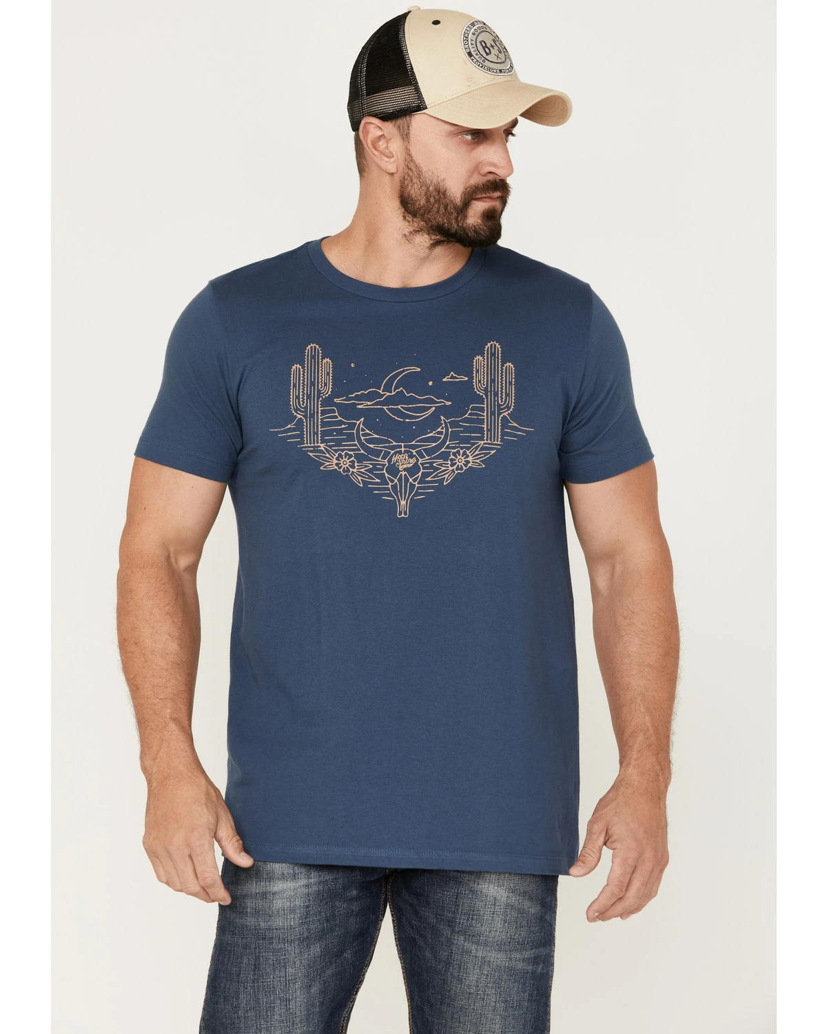 Moonshine Spirit Men's Peyote Short Sleeve Graphic T-Shirt Navy 5 Moonshine Spirit Men's Peyote Short Sleeve Graphic T-Shirt Navy - Image 5