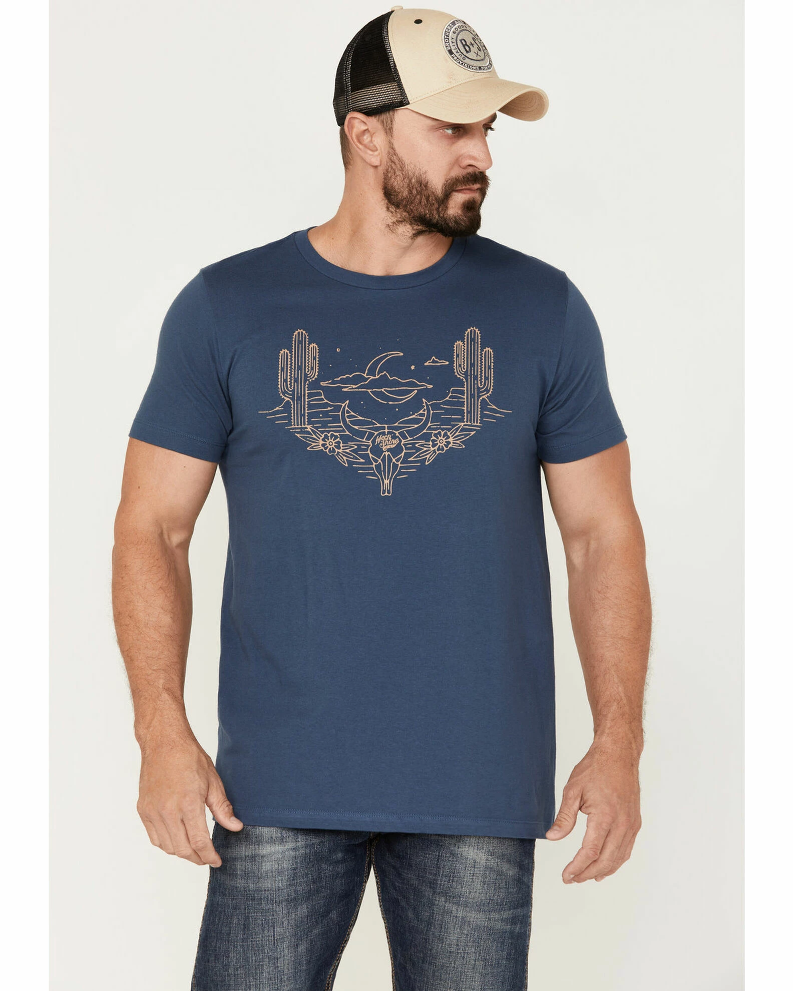 Moonshine Spirit Men's Peyote Short Sleeve Graphic T-Shirt Navy 1 Moonshine Spirit Men's Peyote Short Sleeve Graphic T-Shirt Navy