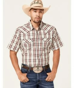 Moonshine Spirit Men's TNT Large Plaid Short Sleeve Snap Western Shirt  White -Moonshine Spirit Shop 2000364882 100 P1 1