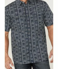 Moonshine Spirit Men's Tikki Pole Southwestern Stripe Short Sleeve Snap Western Shirt Navy 7 Moonshine Spirit Men's Tikki Pole Southwestern Stripe Short Sleeve Snap Western Shirt Navy -Moonshine Spirit Shop 2000364883 410 P3