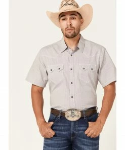 Moonshine Spirit Men's Static Geo Print Short Sleeve Snap Western Shirt 