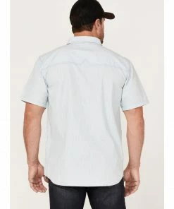 Moonshine Spirit Men's Side Stage Solid Short Sleeve Snap Western Shirt  Light Blue -Moonshine Spirit Shop 2000364886 450 P4