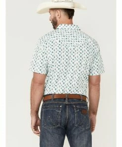 Moonshine Spirit Men's Blue Agave Floral Print Short Sleeve Snap Western Shirt   -Moonshine Spirit Shop 2000364887 100 P4