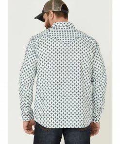 Moonshine Spirit Men's Southwestern Geo Print Long Sleeve Snap Western Shirt  Ivory -Moonshine Spirit Shop 2000364900 103 P4
