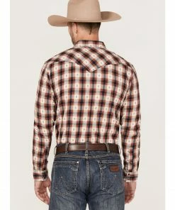 Moonshine Spirit Men's Apache Dobby Plaid Long Sleeve Snap Western Shirt  -Moonshine Spirit Shop 2000364906 110 P4