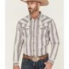 Moonshine Spirit Men's Stripe Plaid Long Sleeve Snap Western Shirt 
