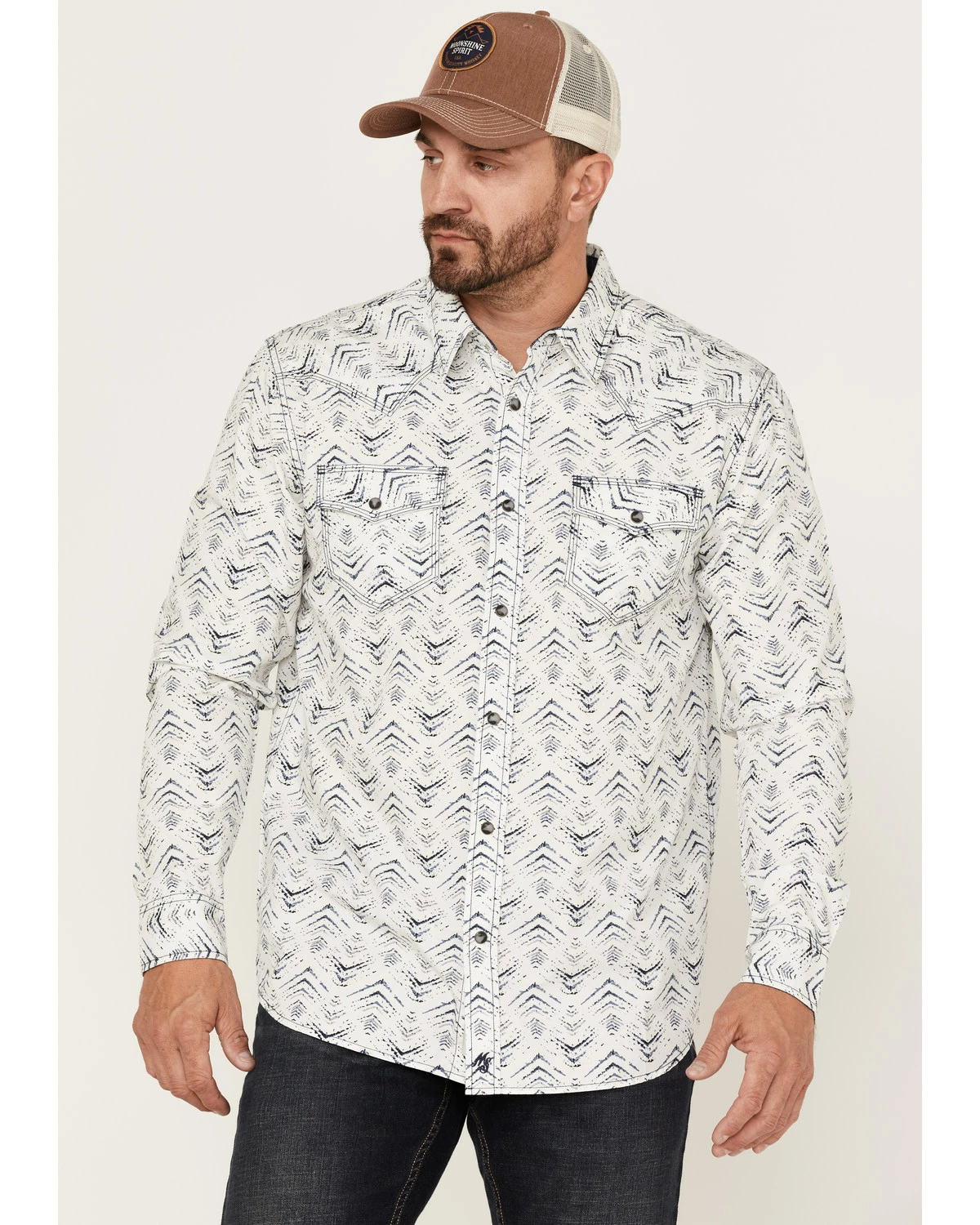 Moonshine Spirit Men's Wings All-Over Print Long Sleeve Snap Western Shirt White 5 Moonshine Spirit Men's Wings All-Over Print Long Sleeve Snap Western Shirt White - Image 5