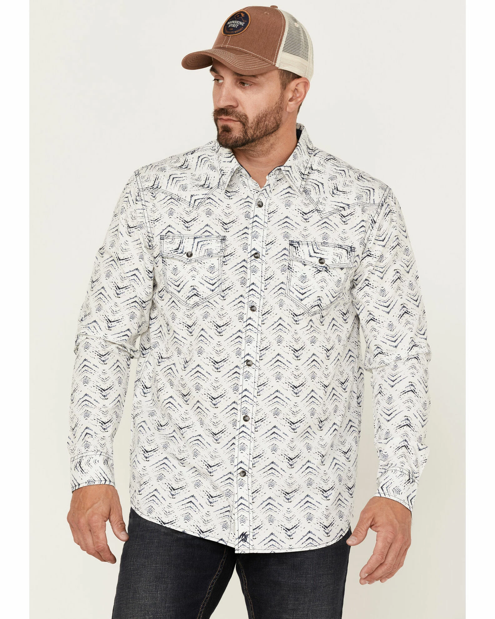 Moonshine Spirit Men's Wings All-Over Print Long Sleeve Snap Western Shirt White 1 Moonshine Spirit Men's Wings All-Over Print Long Sleeve Snap Western Shirt White