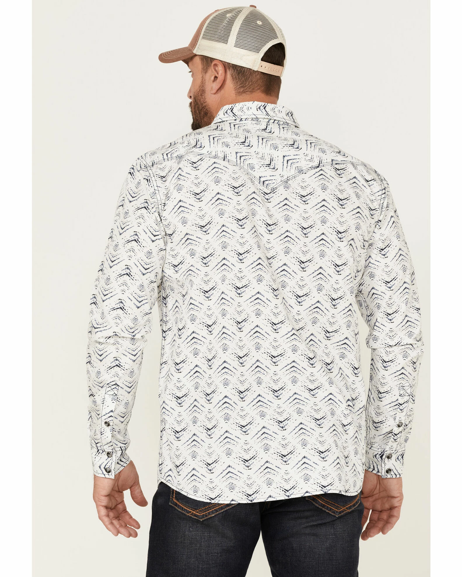Moonshine Spirit Men's Wings All-Over Print Long Sleeve Snap Western Shirt White 4 Moonshine Spirit Men's Wings All-Over Print Long Sleeve Snap Western Shirt White - Image 4