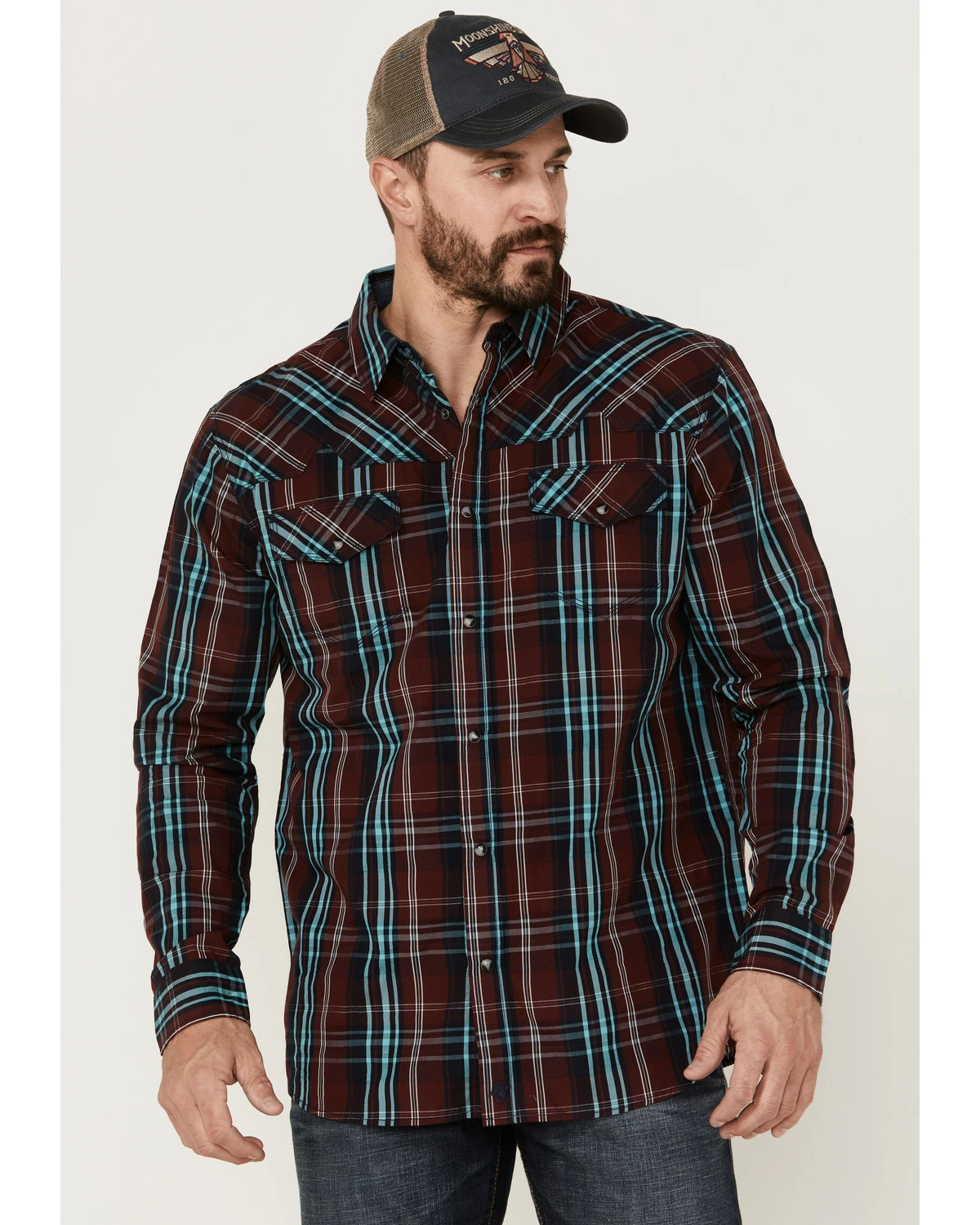 Moonshine Spirit Men's Fire Starter Large Plaid Long Sleeve Snap Western Shirt Red 5 Moonshine Spirit Men's Fire Starter Large Plaid Long Sleeve Snap Western Shirt Red - Image 5