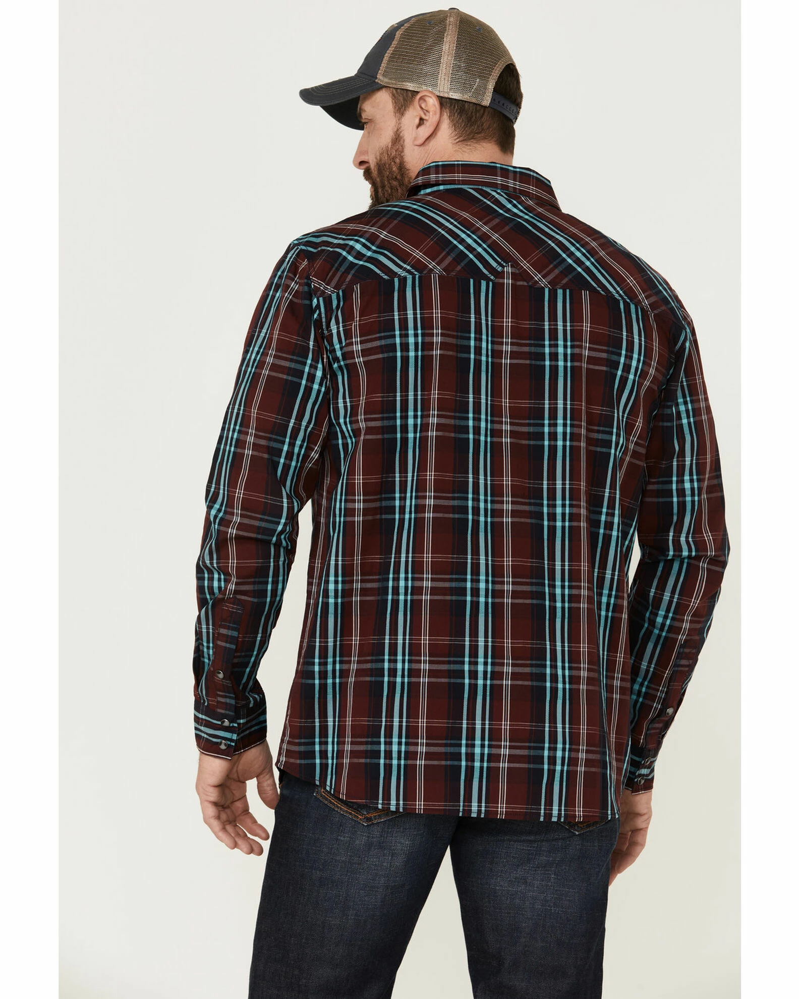 Moonshine Spirit Men's Fire Starter Large Plaid Long Sleeve Snap Western Shirt Red 4 Moonshine Spirit Men's Fire Starter Large Plaid Long Sleeve Snap Western Shirt Red - Image 4