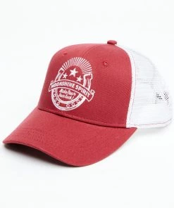 Moonshine Spirit Men's Red Horseshoe Embroidered Mesh-Back Ball Cap 