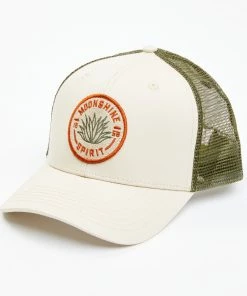Moonshine Spirit Men's Agave Circle Patch Mesh-Back Ball Cap  Beige/khaki