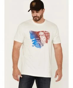 Moonshine Spirit Men's Blender Eagle Flag Graphic Short Sleeve T-Shirt  Cream