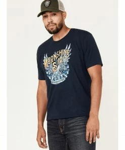 Moonshine Spirit Men's Wing Guitar Graphic Short Sleeve T-Shirt 