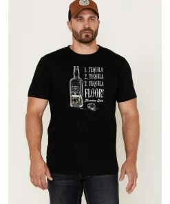 Moonshine Spirit Men's Tequila Floor Stacked Graphic Short Sleeve T-ShirtÂ