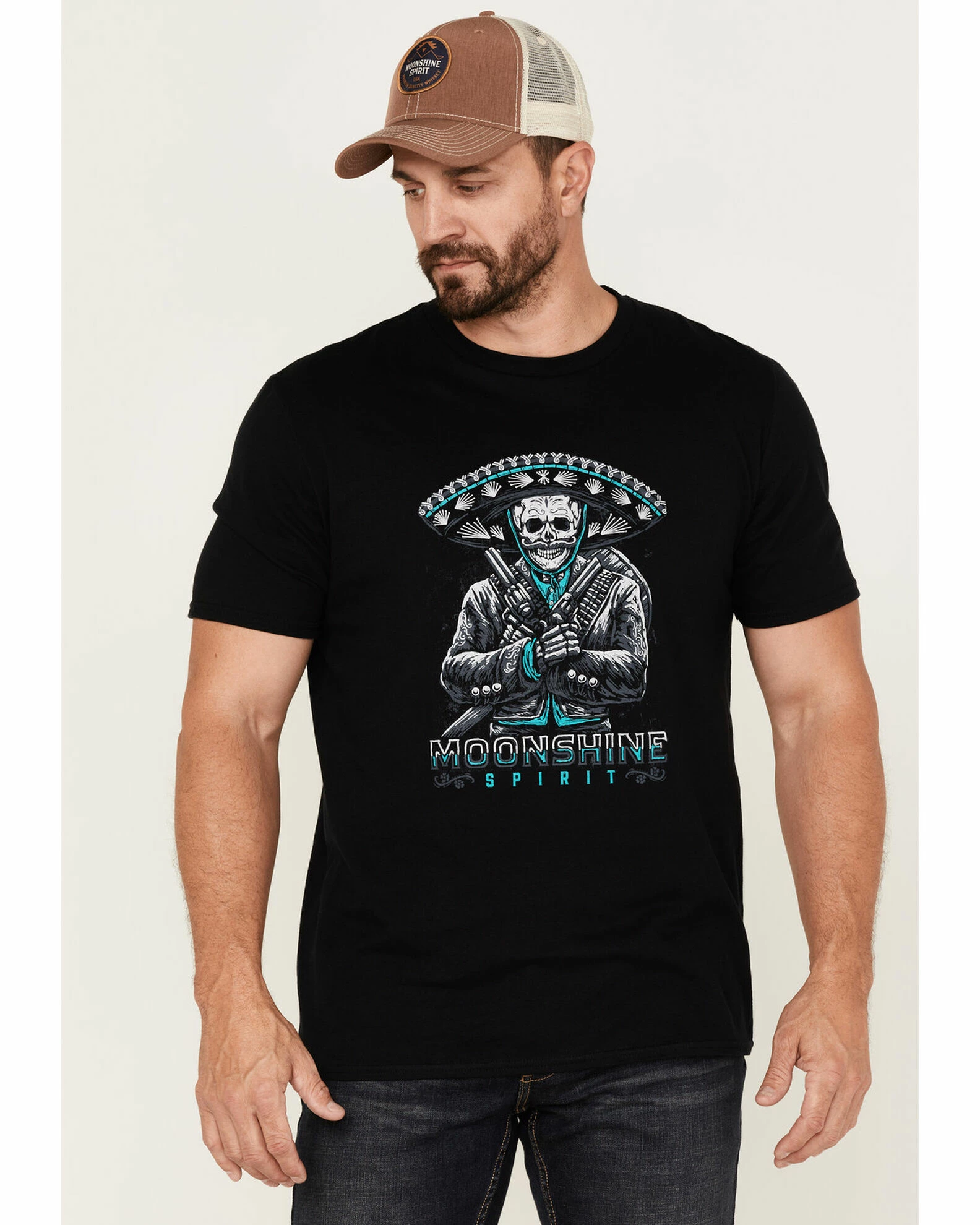 Moonshine Spirit Men's El Mariachi Skull Graphic T-Shirt 1 Moonshine Spirit Men's El Mariachi Skull Graphic T-Shirt