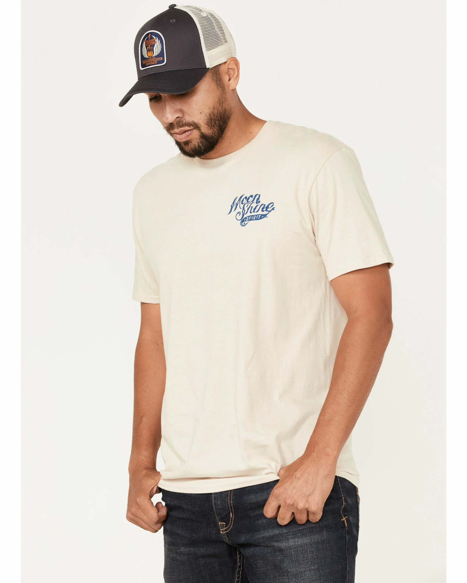 Moonshine Spirit Men's Guitar Shape Graphic T-Shirt 1 Moonshine Spirit Men's Guitar Shape Graphic T-Shirt