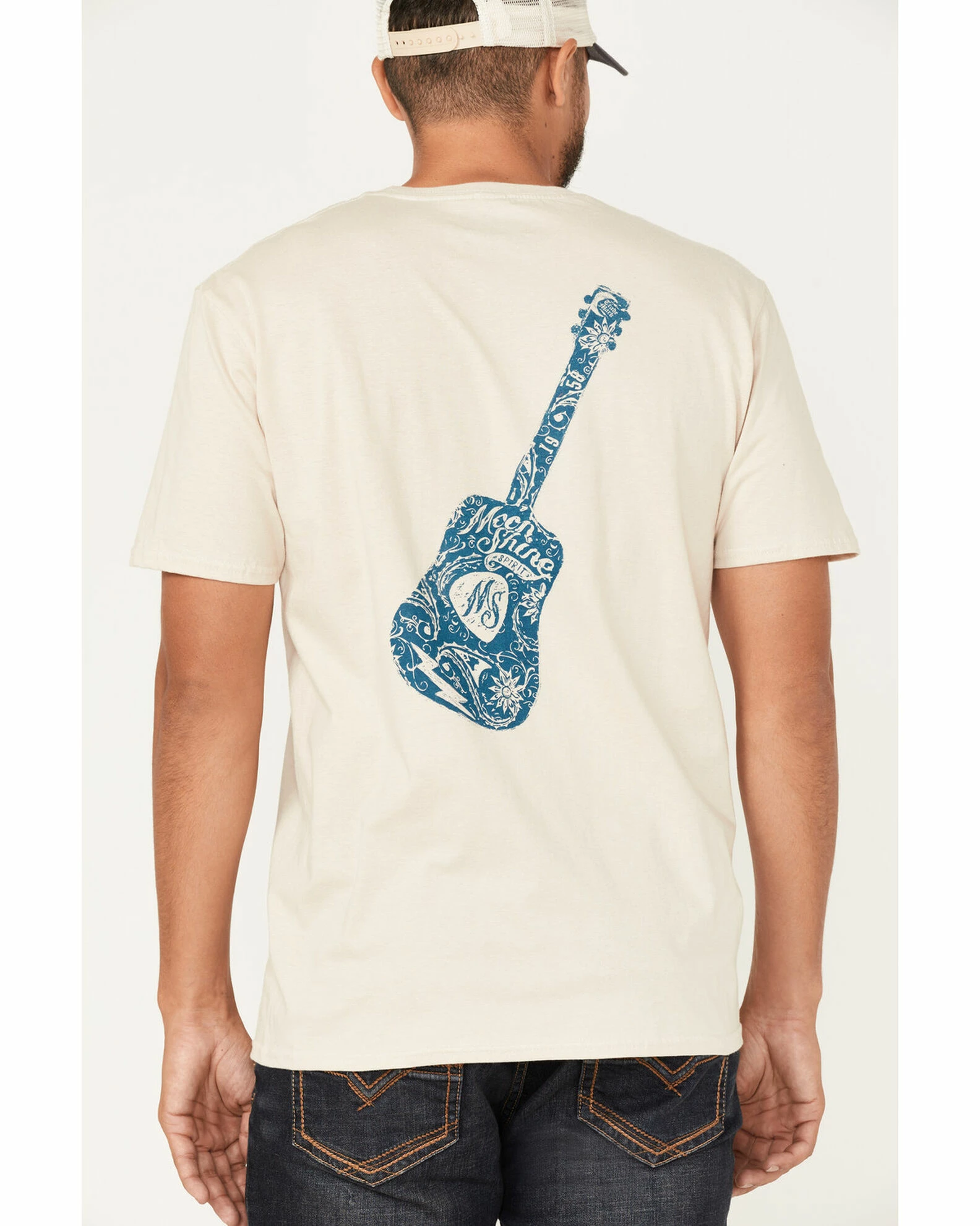 Moonshine Spirit Men's Guitar Shape Graphic T-Shirt 4 Moonshine Spirit Men's Guitar Shape Graphic T-Shirt - Image 4