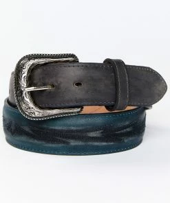 Moonshine Spirit Men's Two Tone Storm Embroidered Western Belt